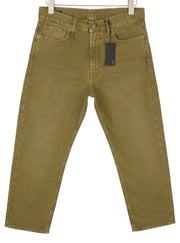 R13 Boyfriend Women Trousers 27 Olive Garment Dyed Moleskin Ankle Faded Zip FW25