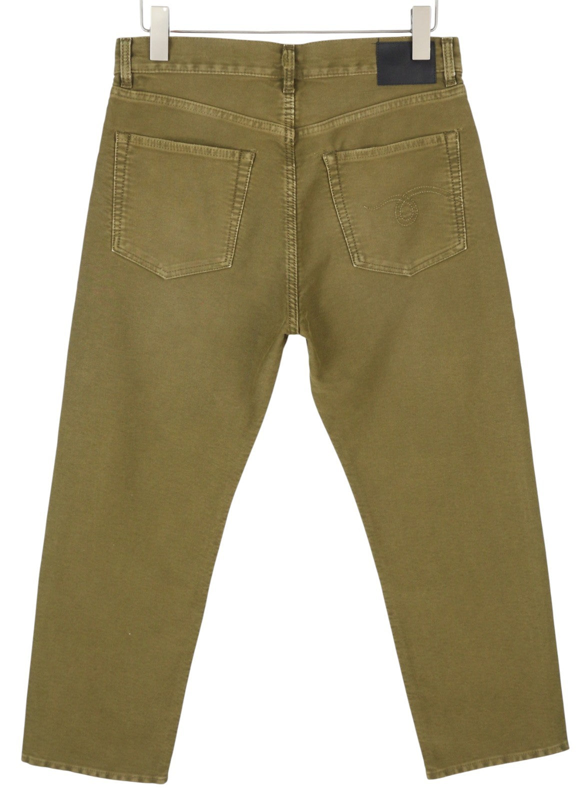 R13 Boyfriend Women Trousers 27 Olive Garment Dyed Moleskin Ankle Faded Zip FW25