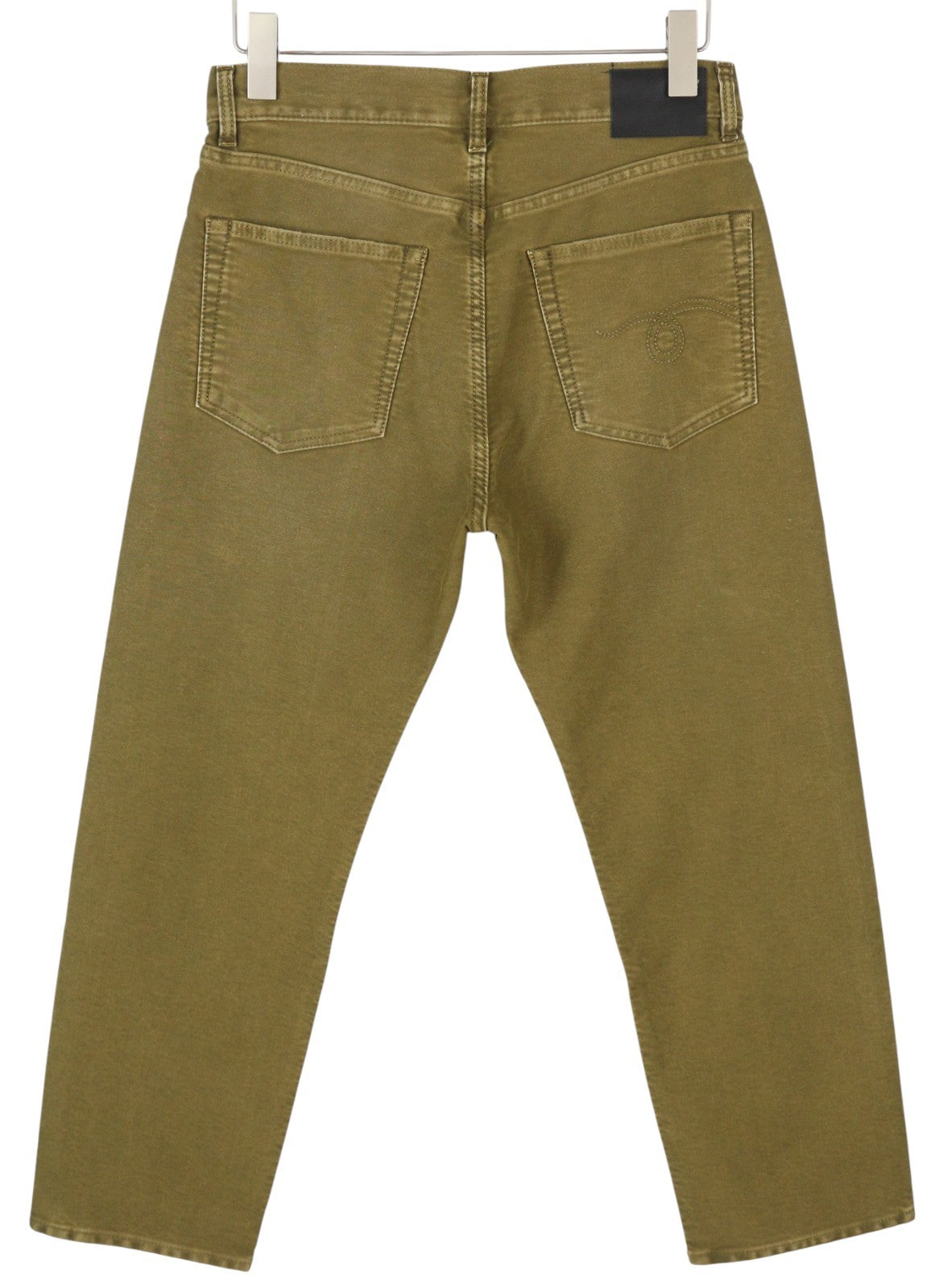 R13 Boyfriend Women Trousers 26 Olive Garment Dyed Moleskin Ankle Faded FW25