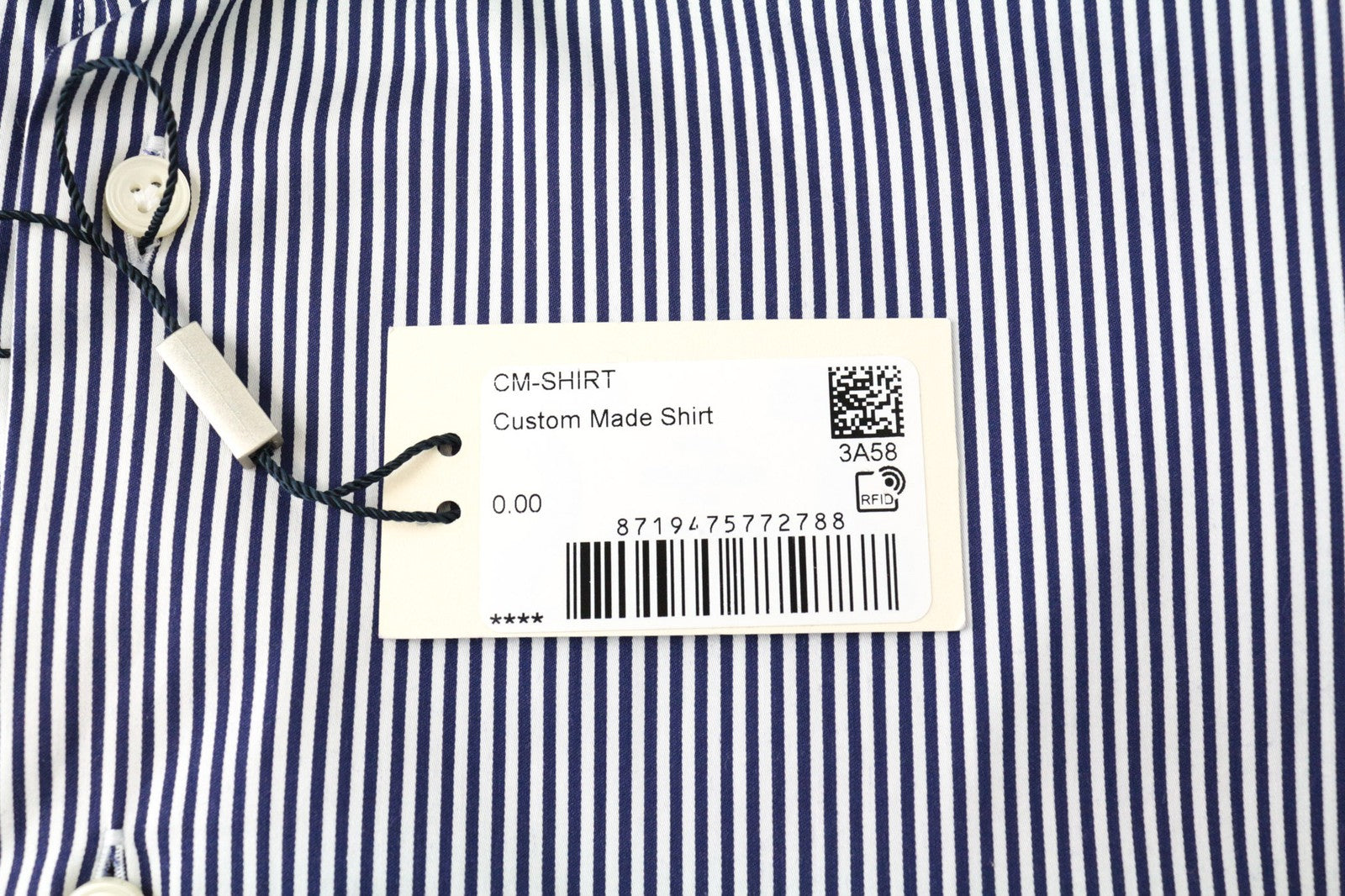 SUITSUPPLY Men's Formal Shirt ~S Blue Striped Cotton Slim Stretch Cutaway Fit