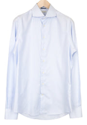 SUITSUPPLY Men's Formal Shirt 39L/15.5 Blue Striped Cutaway Extra Slim Fit