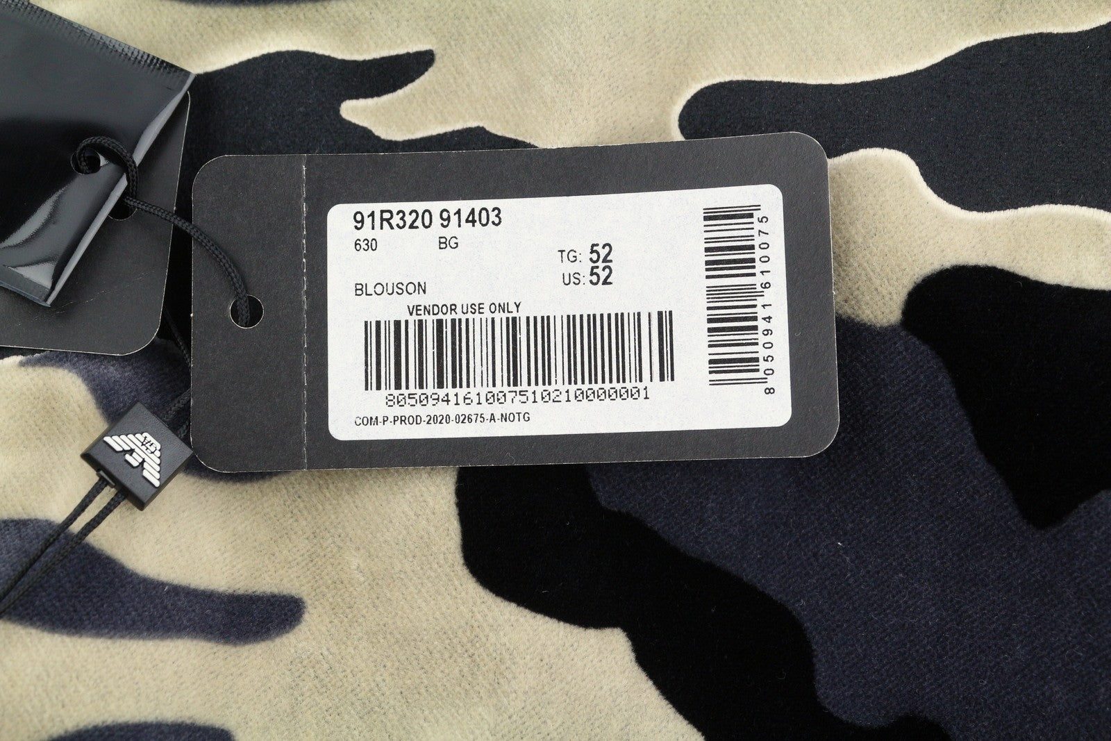 EMPORIO ARMANI Men Jacket EU52 Camouflage Soft Padded Lined Zip Bomber RRP799