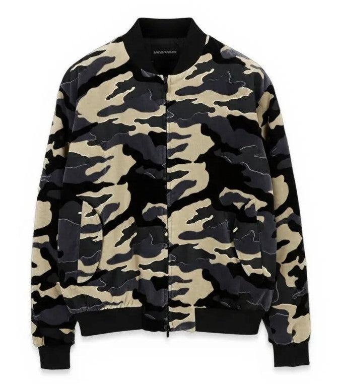 EMPORIO ARMANI Men Jacket EU52 Camouflage Soft Padded Lined Zip Bomber RRP799