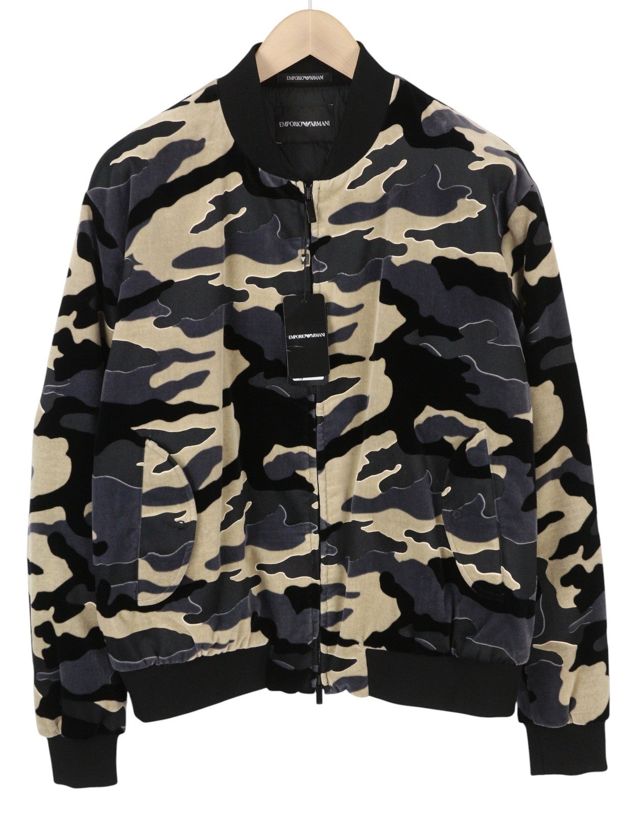 EMPORIO ARMANI Men Jacket EU52 Camouflage Soft Padded Lined Zip Bomber RRP799