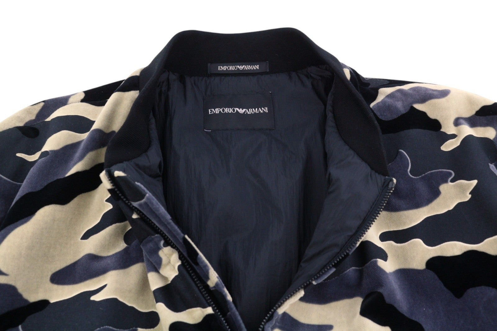 EMPORIO ARMANI Men Jacket EU52 Camouflage Soft Padded Lined Zip Bomber RRP799