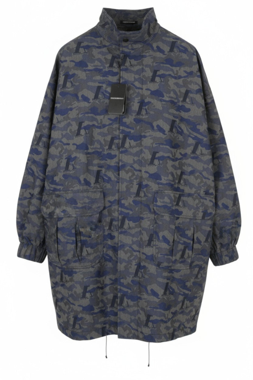 EMPORIO ARMANI Men Jacket EU50 Oversized Jacquard Camouflage Full Zip RRP799