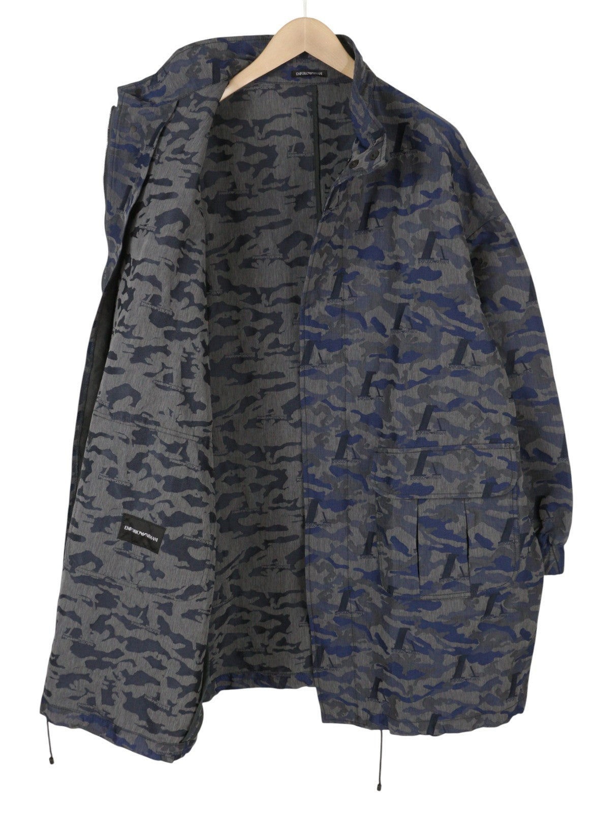 EMPORIO ARMANI Men Jacket EU50 Oversized Jacquard Camouflage Full Zip RRP799