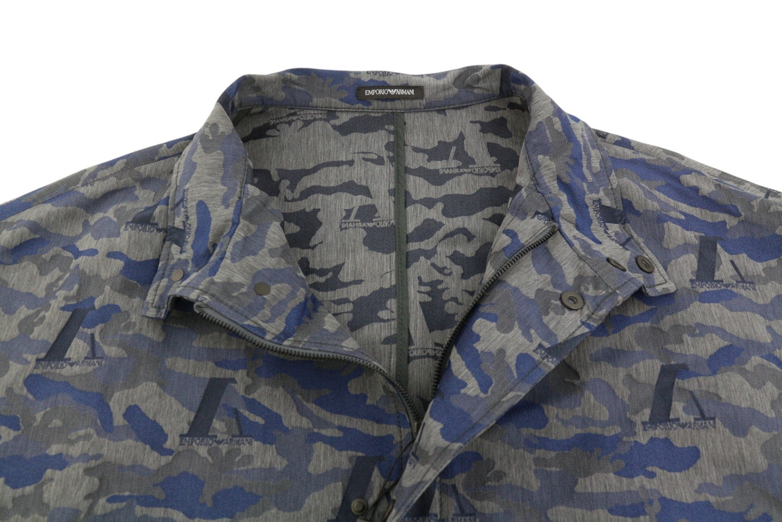 EMPORIO ARMANI Men Jacket EU50 Oversized Jacquard Camouflage Full Zip RRP799