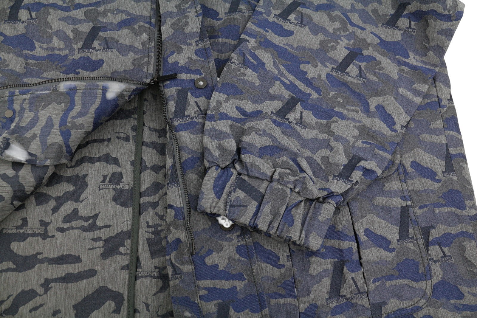 EMPORIO ARMANI Men Jacket EU50 Oversized Jacquard Camouflage Full Zip RRP799