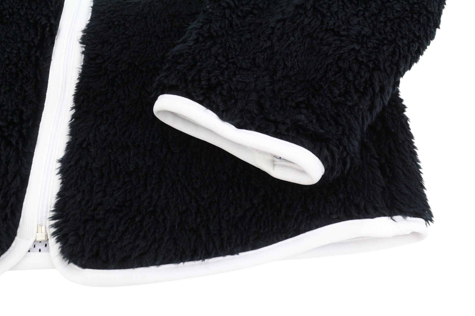 AMBUSH New Fleece Men Jacket L Black Fluffy Faux Fur Zipper Lightweight RRP710