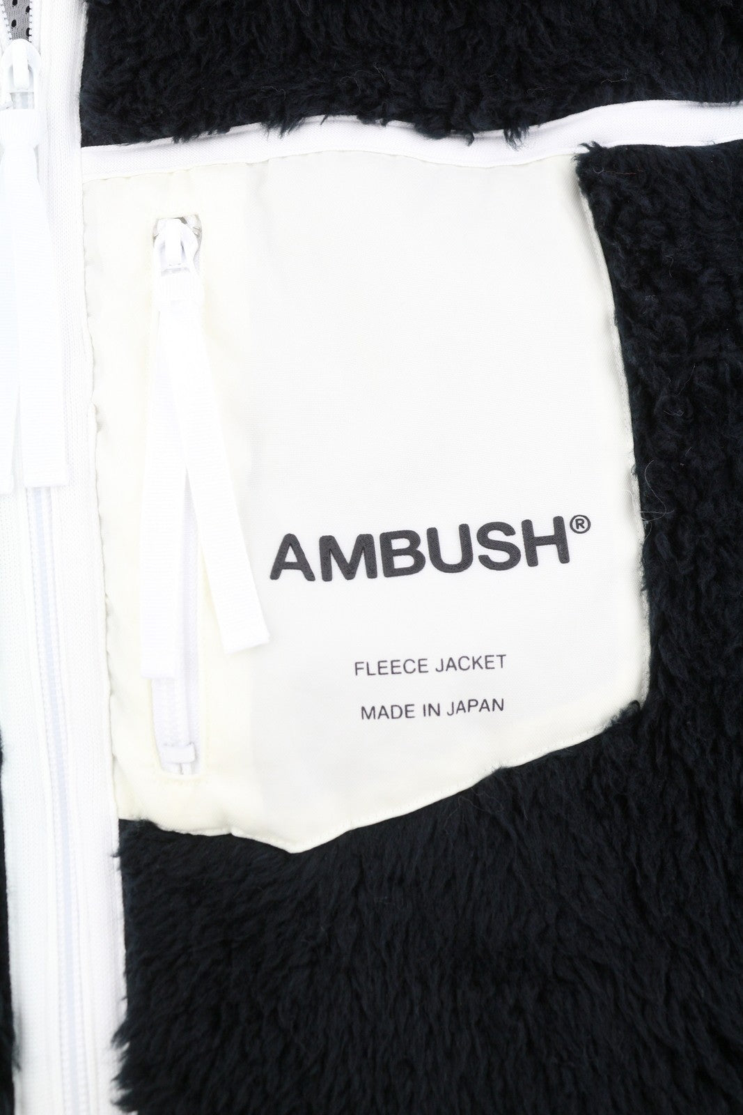 AMBUSH New Fleece Men Jacket L Black Fluffy Faux Fur Zipper Lightweight RRP710