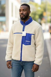 AMBUSH New Fleece Men Jacket M Ivory Fluffy Faux Fur Zipper Lightweight RRP710