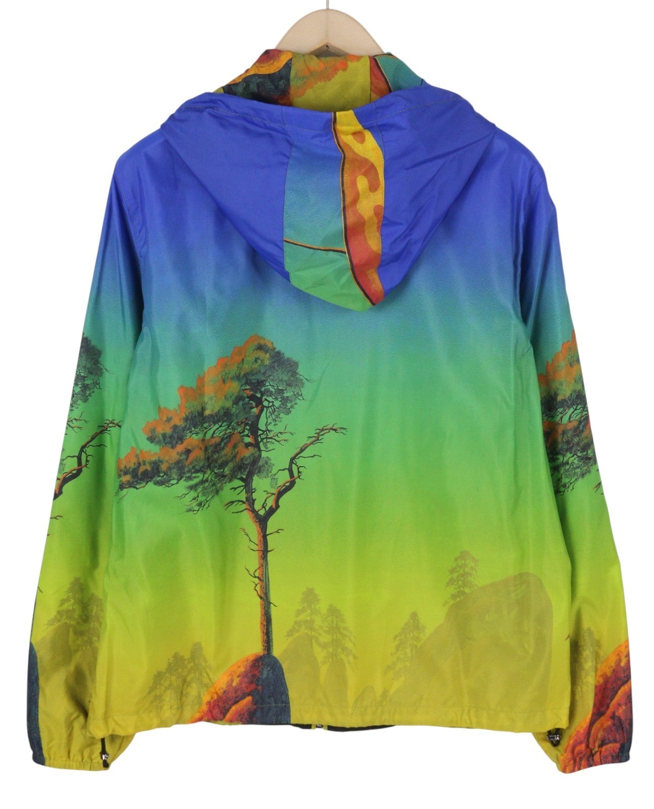 VALENTINO Men Jacket 48 Dragon Print Mesh Lined Hooded Zip Lightweight RRP1800