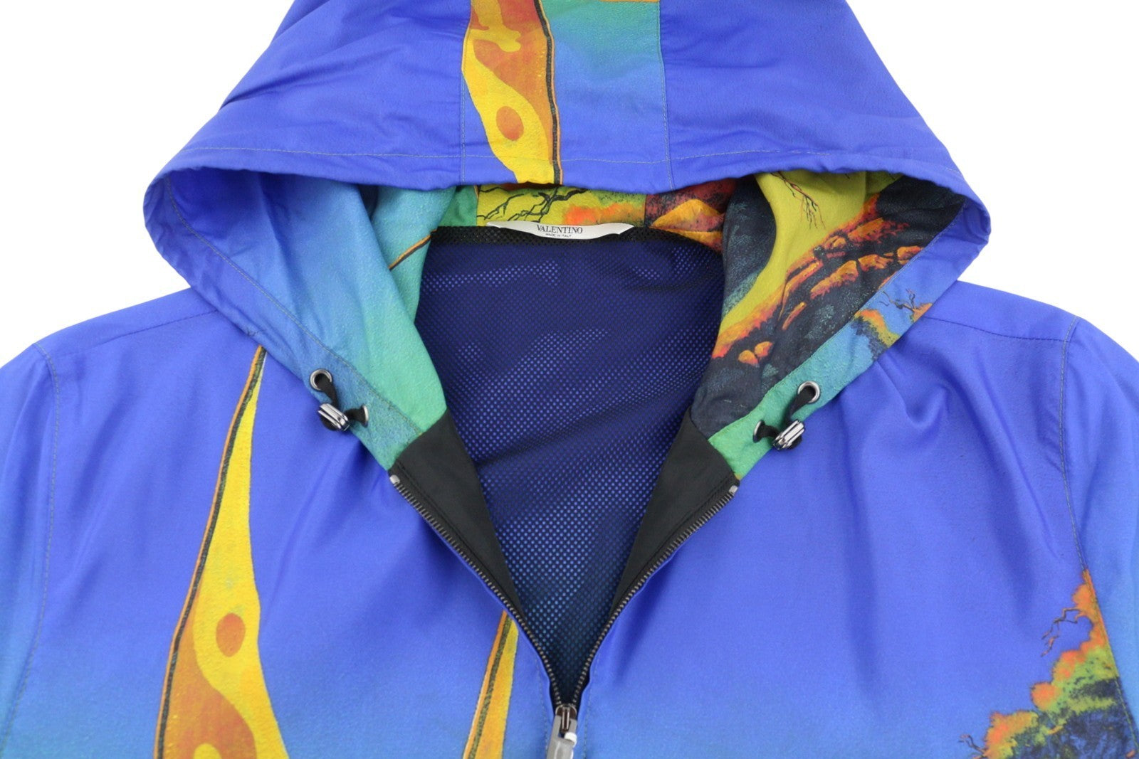 VALENTINO Men Jacket 48 Dragon Print Mesh Lined Hooded Zip Lightweight RRP1800