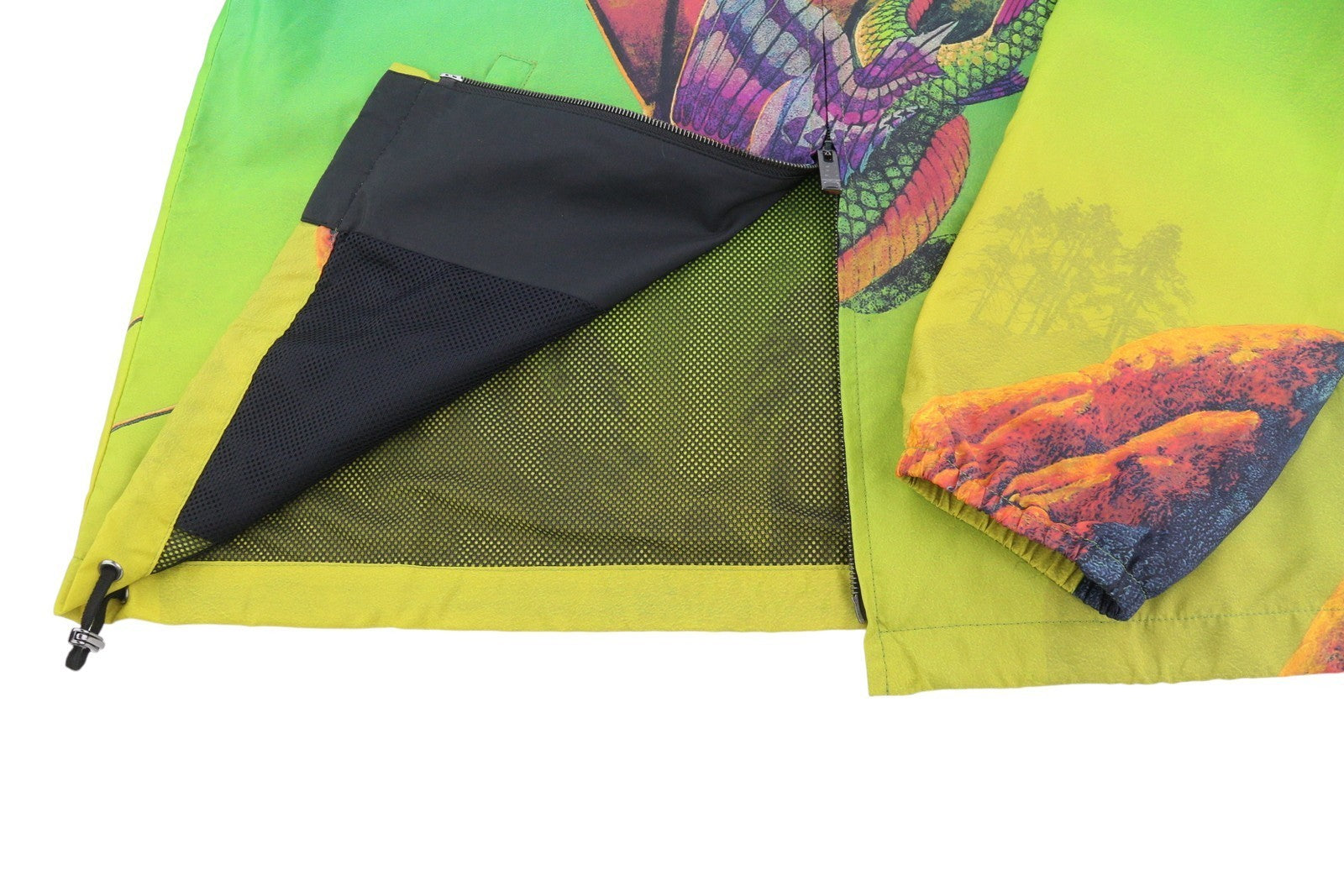 VALENTINO Men Jacket 48 Dragon Print Mesh Lined Hooded Zip Lightweight RRP1800