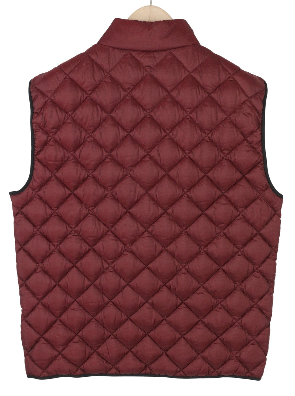 MICHAEL KORS Men Waistcoat L Burgundy Quilted Insulated Full Zip Vest RRP199