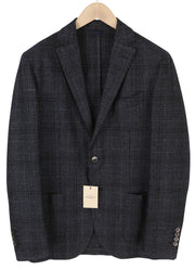 HACKETT Mayf Gmd Wool Check Men Blazer EU50 Grey Wool Blend Unlined Notch RRP550