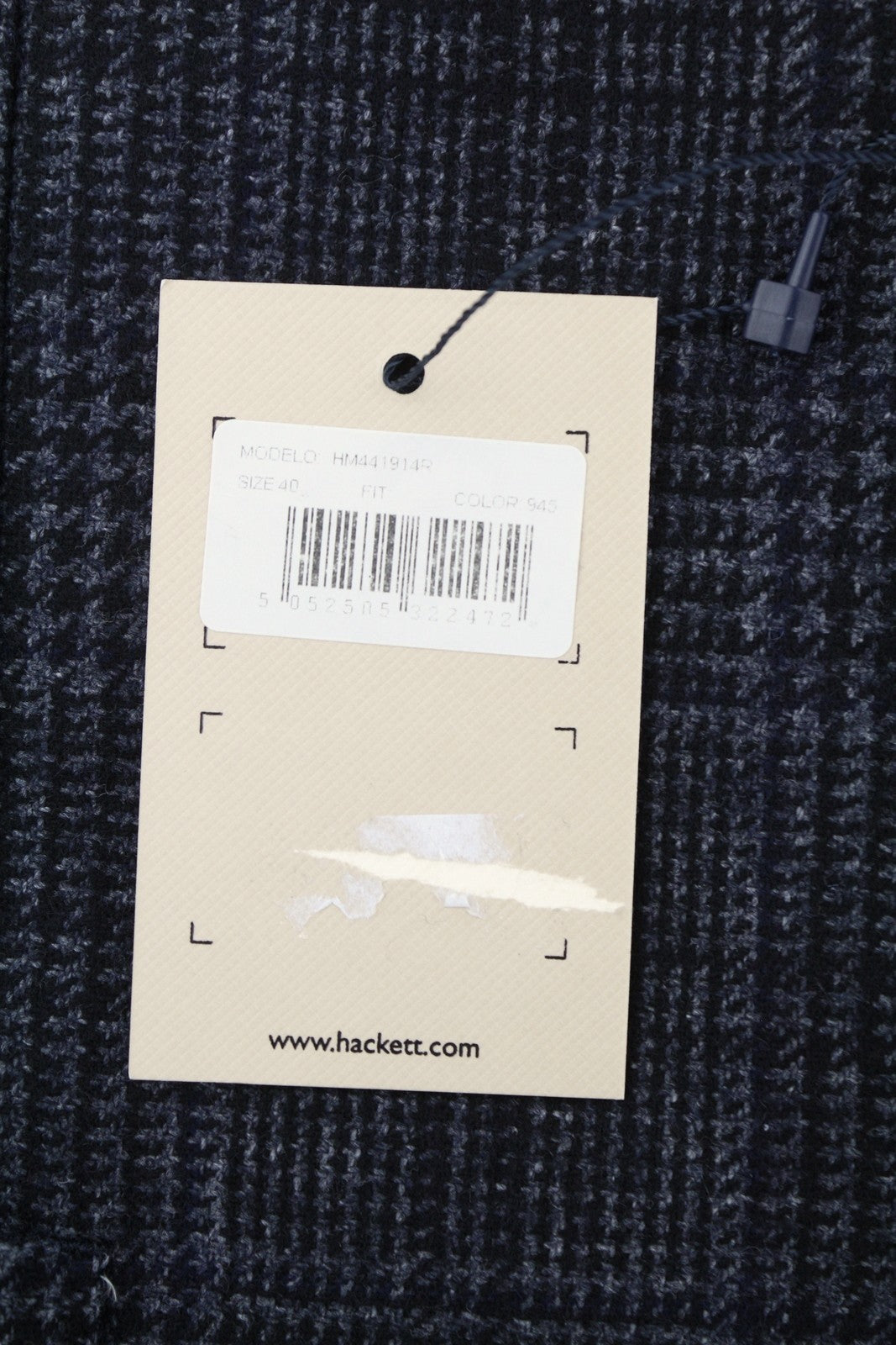 HACKETT Mayf Gmd Wool Check Men Blazer EU50 Grey Wool Blend Unlined Notch RRP550