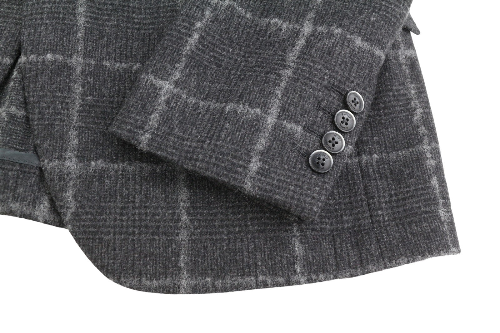 HACKETT Boucle Wool Check Men Blazer EU50 Grey Half Lined Peak RRP575
