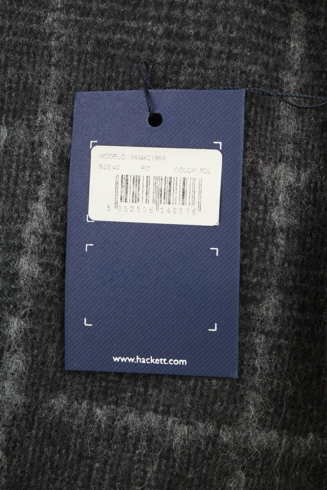 HACKETT Boucle Wool Check Men Blazer EU50 Grey Half Lined Peak RRP575