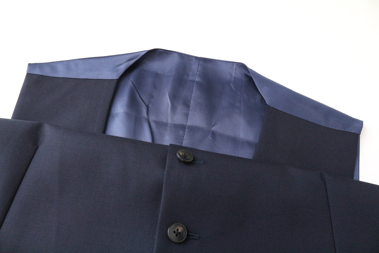 SUITSUPPLY Ferrara Men's Waistcoat UK42R Blue Wool Single Breasted Smart Vest