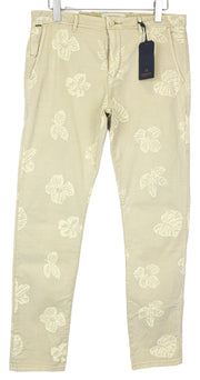 SCOTCH & SODA Warren Men's Pants W33/L34 Brown Patterned Straight Stretch Fit