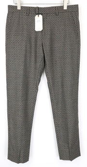 SCOTCH & SODA Atelier Men's Pleated Pants 50 Grey Brown Classic Patterned Fit
