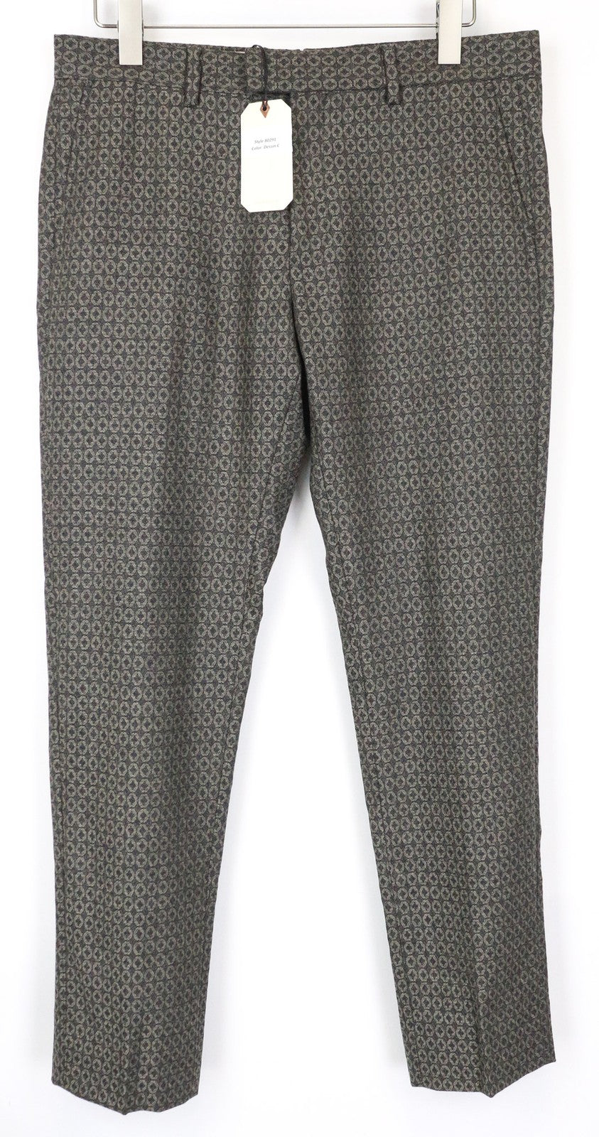 SCOTCH & SODA Atelier Men's Pleated Pants 50 Grey Brown Classic Patterned Fit