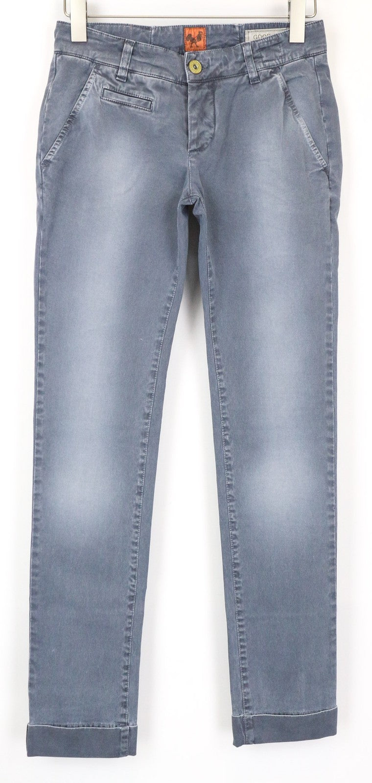 GOOD GENES Women's Chino Pants W26/L33 Grey Cotton Stretch Jean Style Trousers
