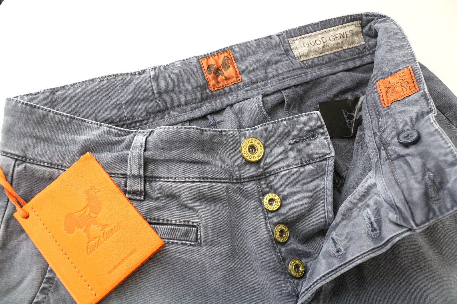 GOOD GENES Women's Chino Pants W26/L33 Grey Cotton Stretch Jean Style Trousers