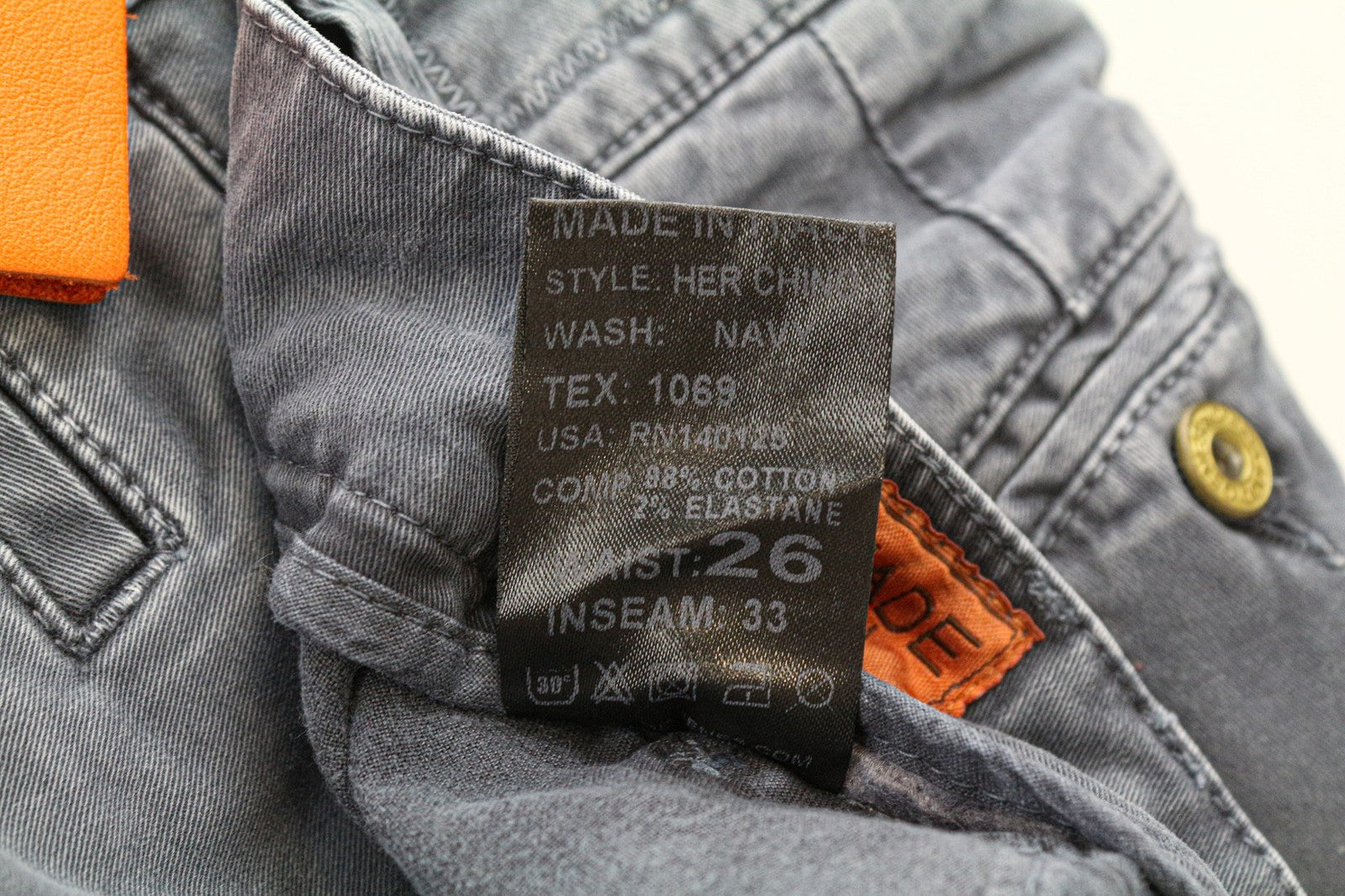 GOOD GENES Women's Chino Pants W26/L33 Grey Cotton Stretch Jean Style Trousers