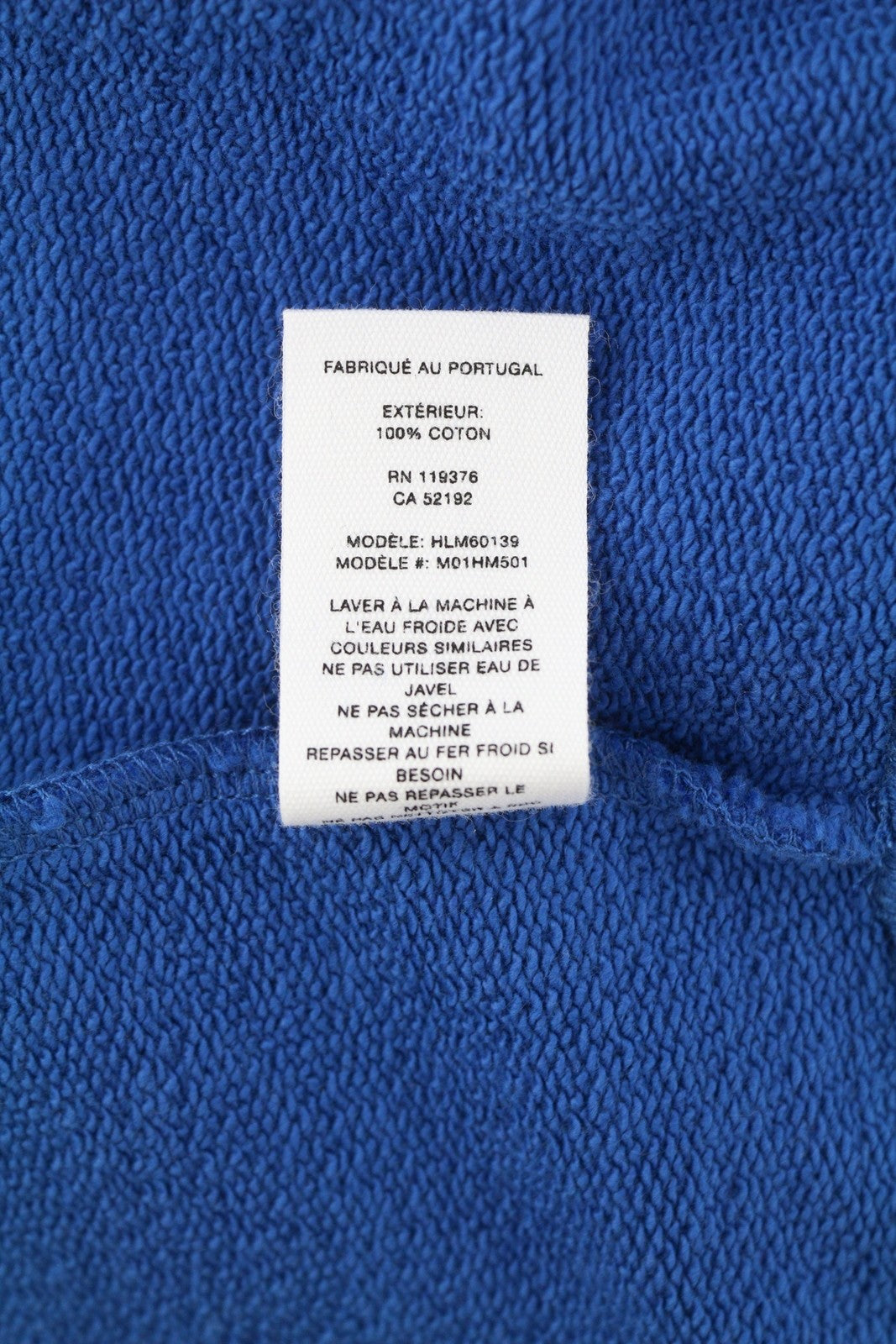 HELMUT LANG Trapunto Men Hoodie M Blue Kangaroo Pocket Hooded Pullover RRP299