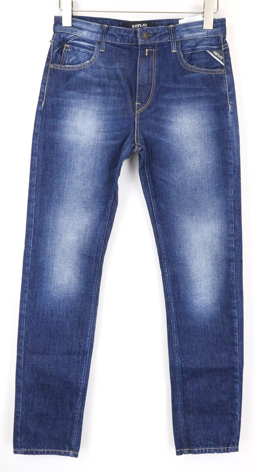 REPLAY Jacksy Women's Jeans W26/L30 Blue Pure Cotton Straight Fit Washed Pants