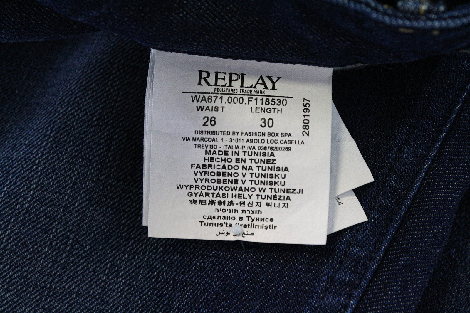 REPLAY Jacksy Women's Jeans W26/L30 Blue Pure Cotton Straight Fit Washed Pants