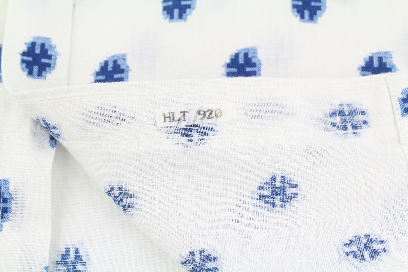 SCOTCH & SODA Men Shirt XL White Patterned Linen Cutaway Button-Up Logo Casual