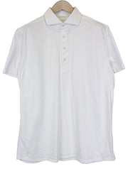 SUITSUPPLY Men's Polo Shirt 43/44/17/17.5 Extra Slim White Short Sleeve Cotton