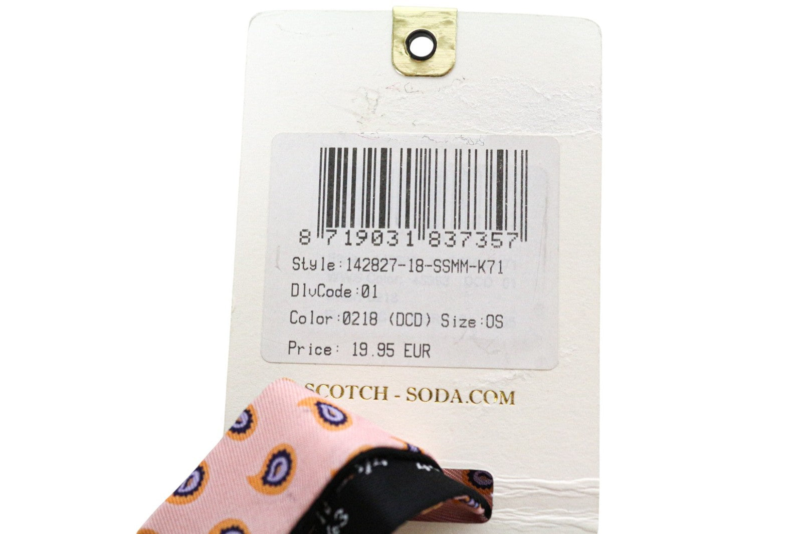 SCOTCH & SODA Ams Couture Men's Bowtie OS Pink Formal Paisley Butterfly Style