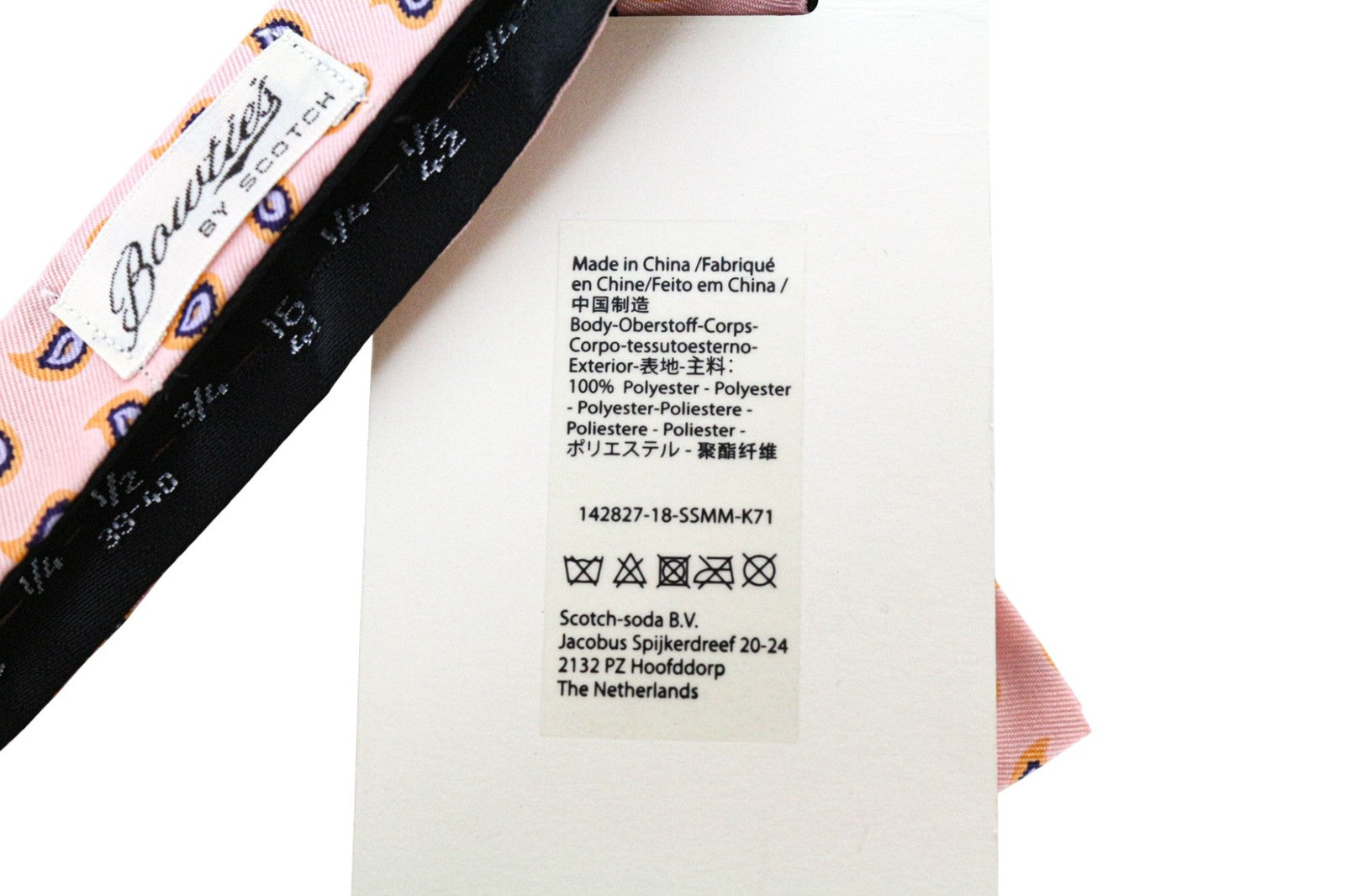 SCOTCH & SODA Ams Couture Men's Bowtie OS Pink Formal Paisley Butterfly Style