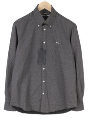 HARMONT & BLAINE Regular Fit Men Shirt L Black Patterned Button-Down Neck Casual