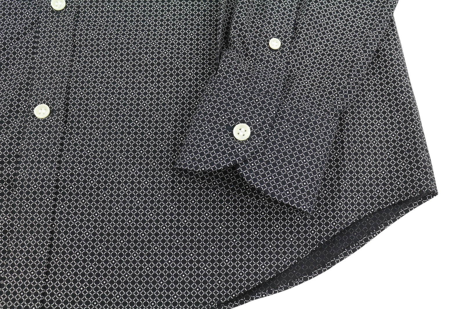 HARMONT & BLAINE Regular Fit Men Shirt L Black Patterned Button-Down Neck Casual