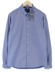 SCOTCH & SODA Slim Men Shirt XL Blue Patterned Spread Neck Button-Up Casual