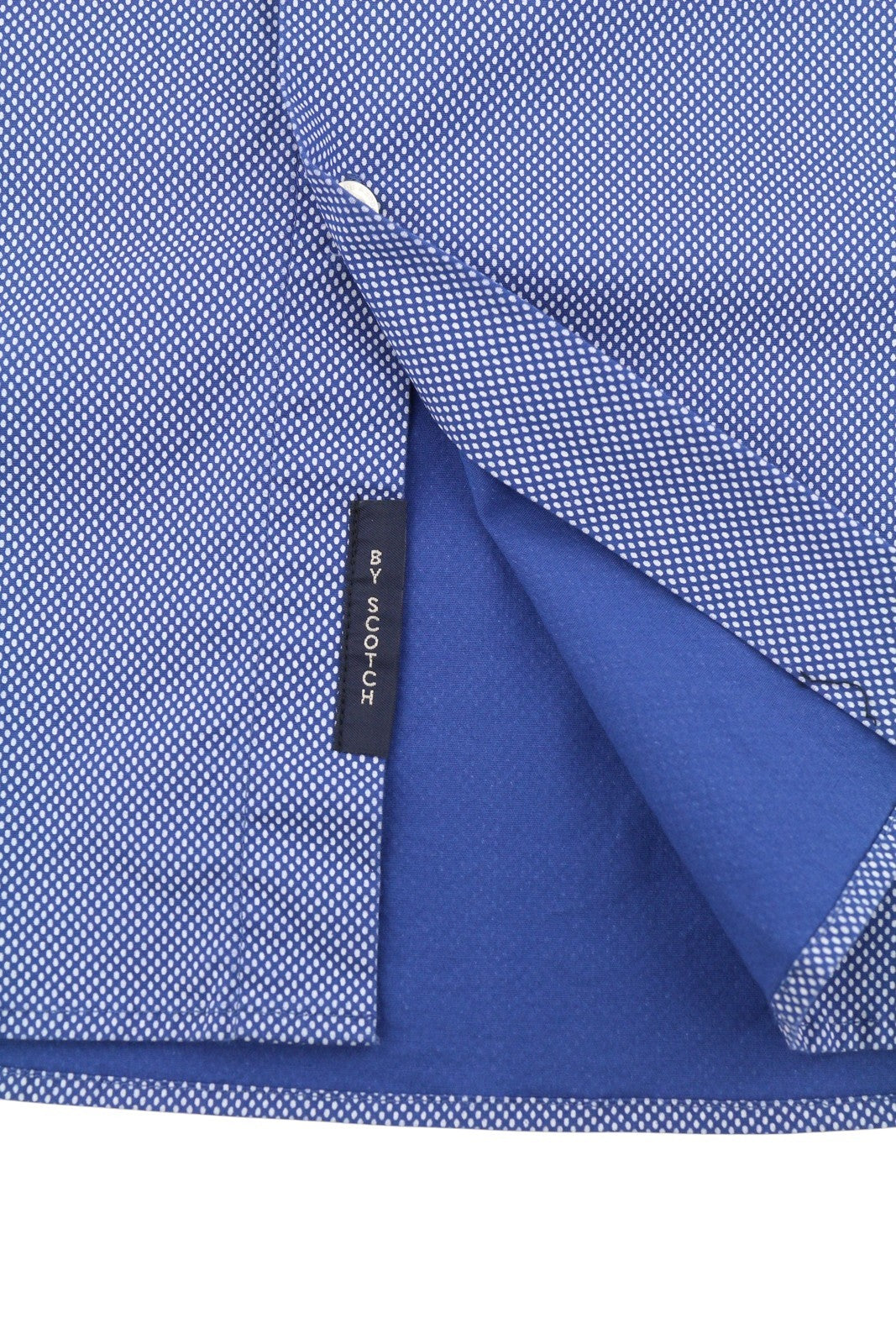 SCOTCH & SODA Slim Men Shirt XL Blue Patterned Spread Neck Button-Up Casual