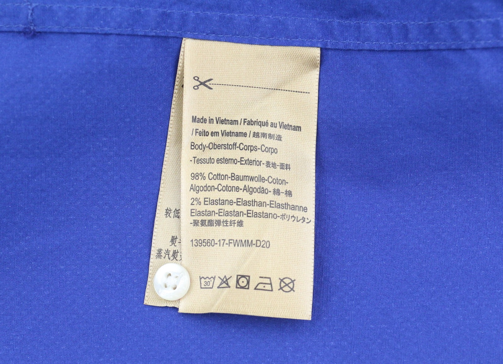 SCOTCH & SODA Slim Men Shirt XL Blue Patterned Spread Neck Button-Up Casual