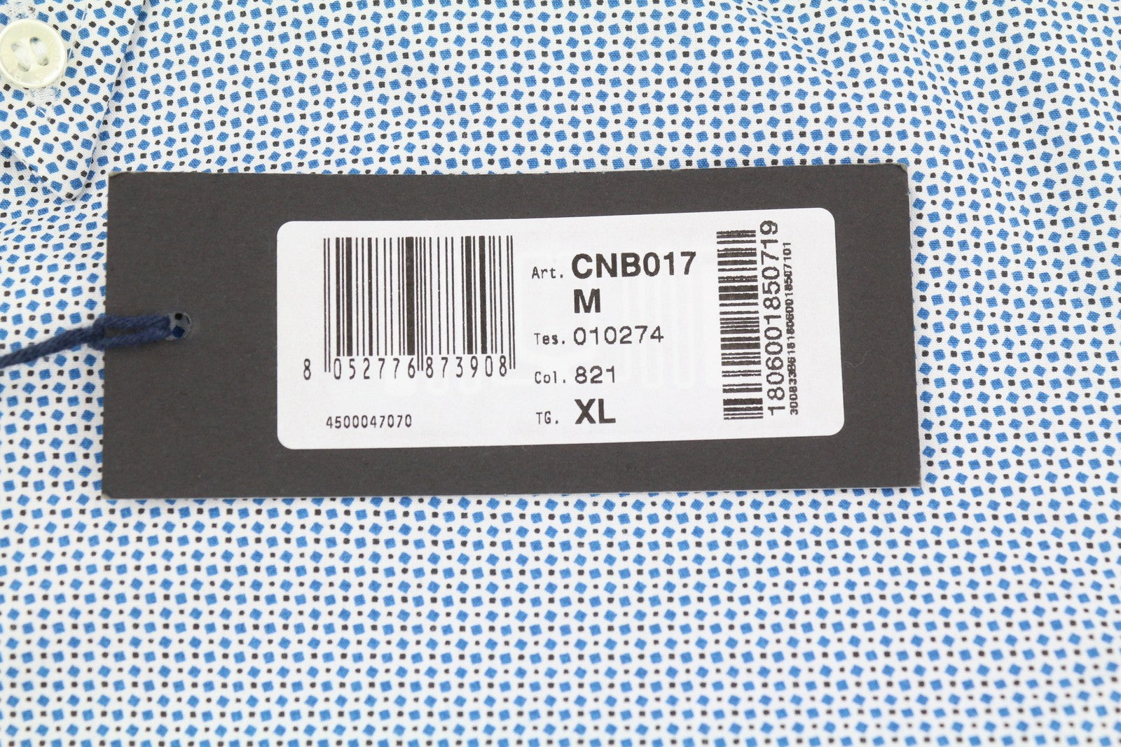 HARMONT & BLAINE Narrow Fit Men Shirt XL Blue Patterned Button-Down Neck Casual