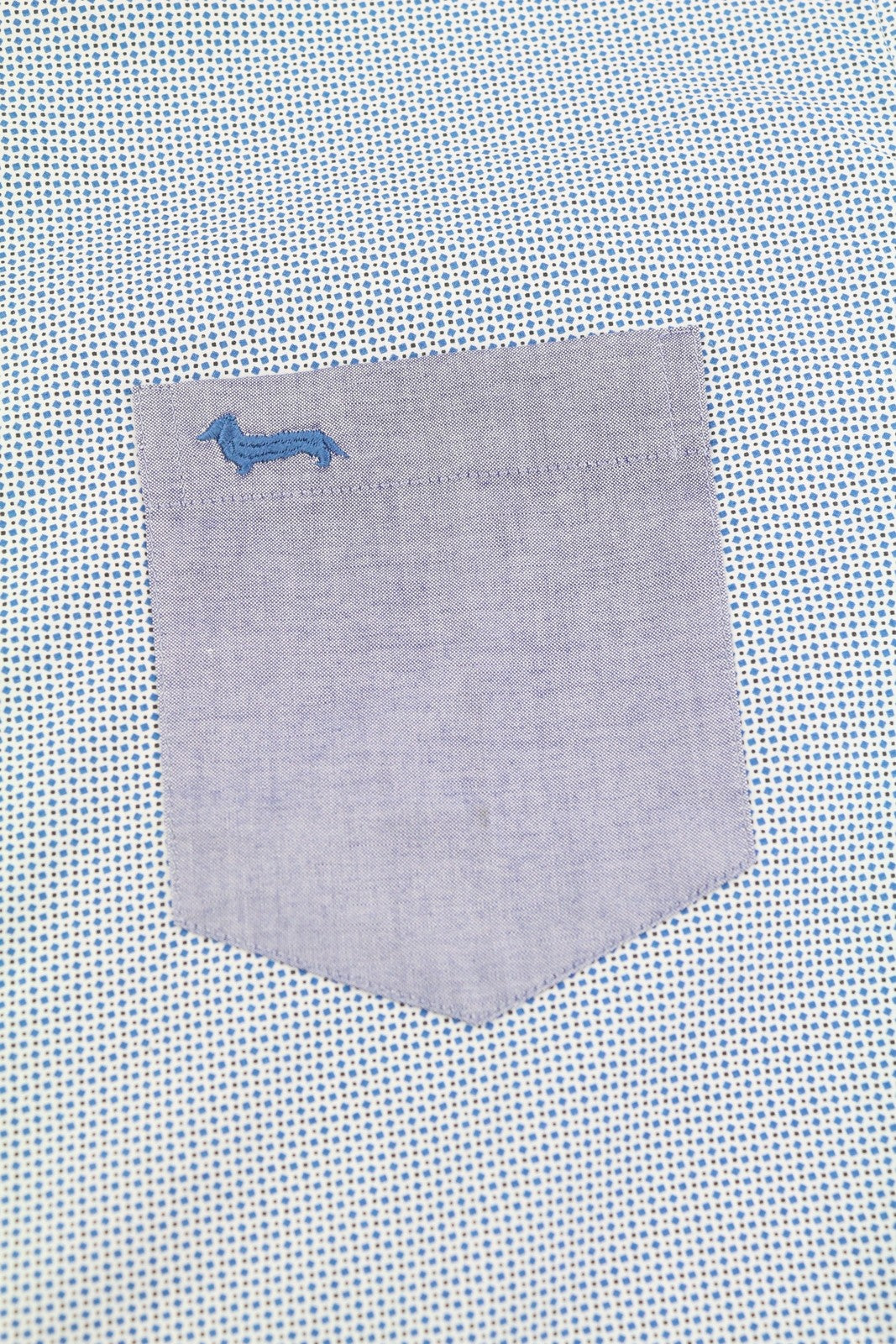 HARMONT & BLAINE Narrow Fit Men Shirt XL Blue Patterned Button-Down Neck Casual