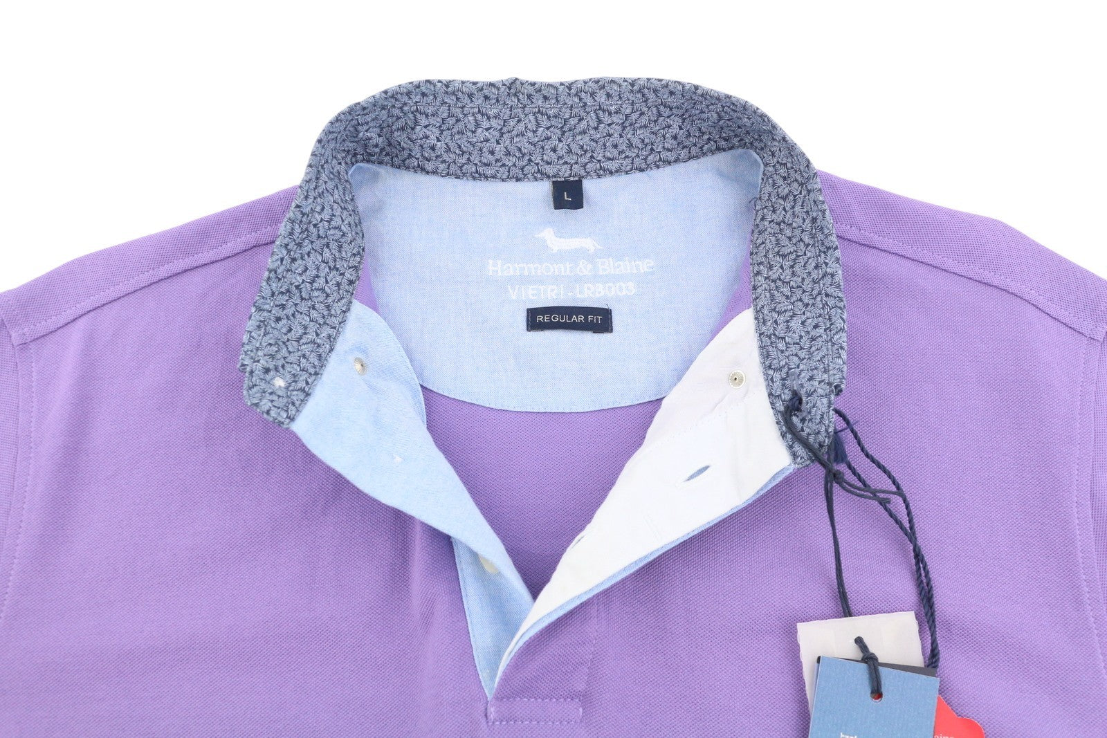 HARMONT & BLAINE Regular Fit Men Polos L Purple Violet Short Sleeve T-Shirt