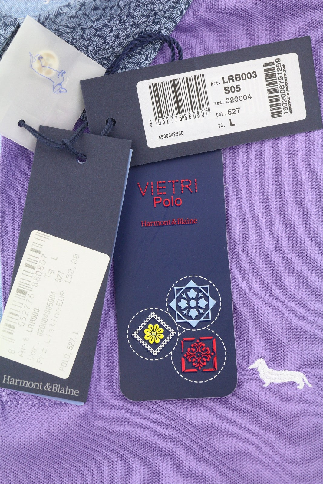 HARMONT & BLAINE Regular Fit Men Polos L Purple Violet Short Sleeve T-Shirt