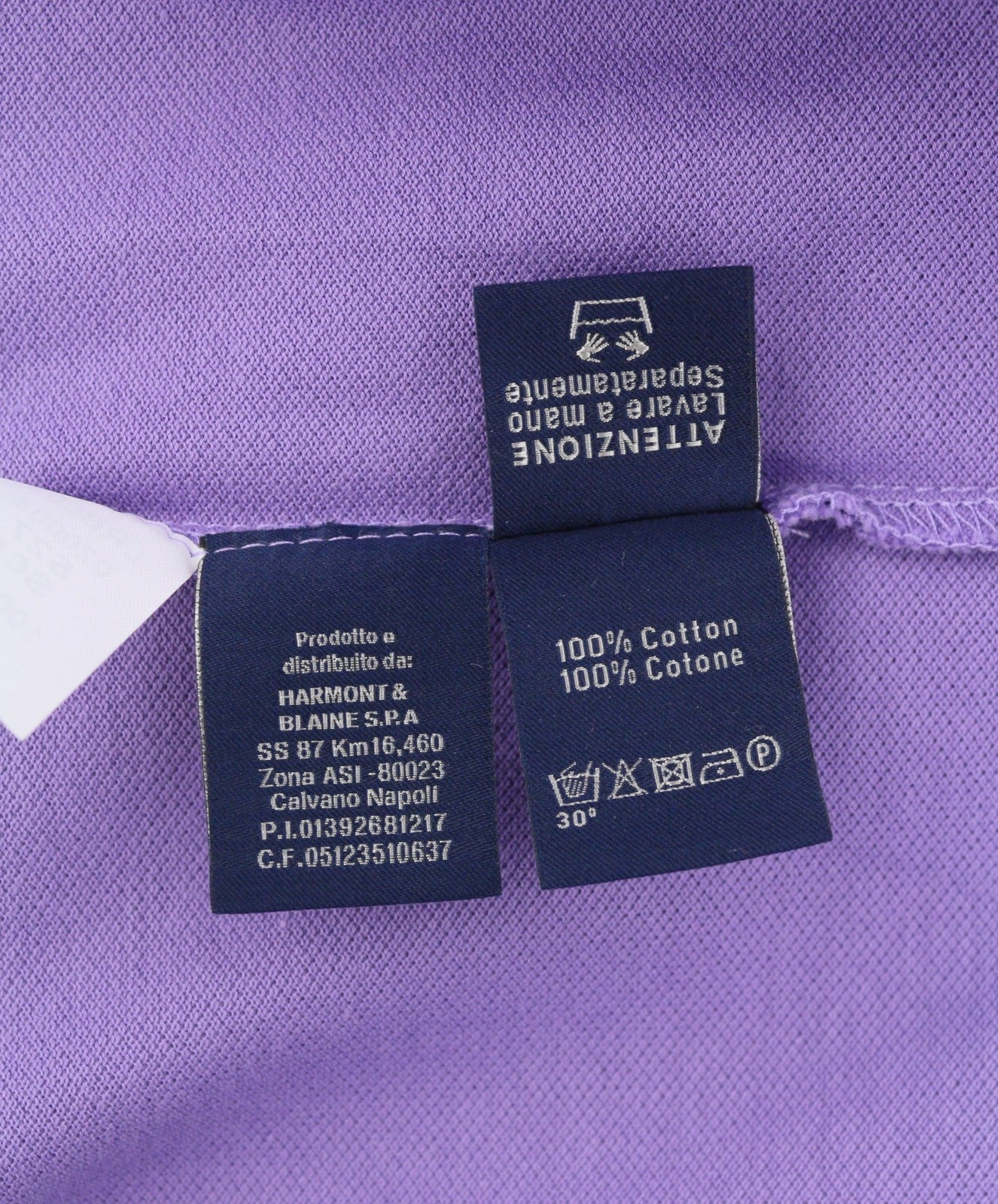 HARMONT & BLAINE Regular Fit Men Polos L Purple Violet Short Sleeve T-Shirt