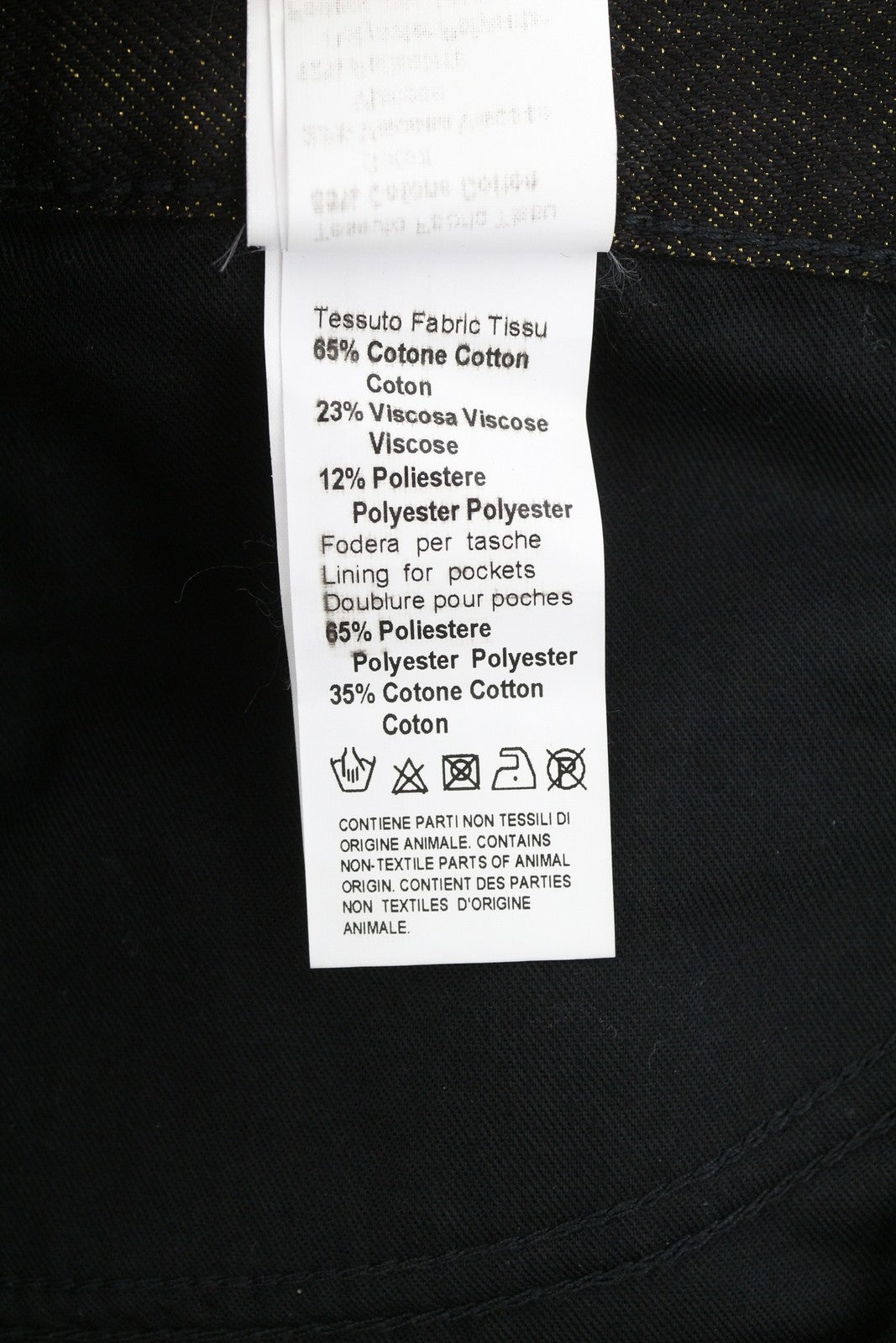 DONDUP Women Jeans 27 Black Gold Glitter Distress Ripped Cropped Loose RRP295