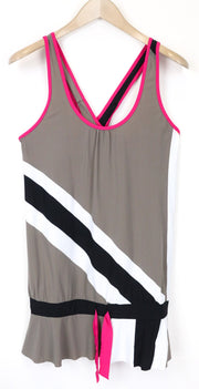 SWEATY BETTY Race Overvest Women's Gym Top L Brown Sleeveless Training Pullover